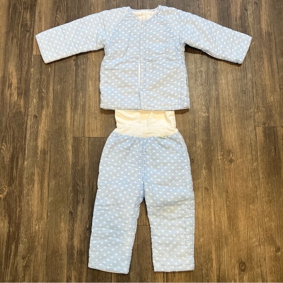 Kids Heart Shape White Blue Padded Matching Set Jacket/Pants Size 18-24 Months - Picture 3 of 12